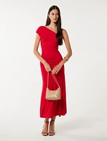 London One-Shoulder Midi Dress