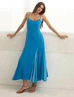 Dahlia Contrast Godet Maxi Dress