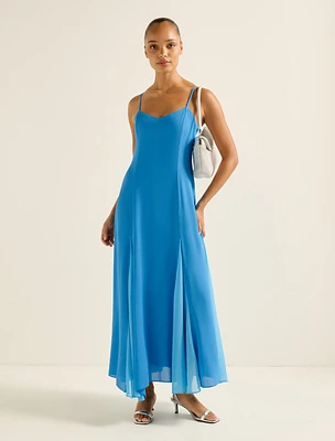 Dahlia Contrast Godet Maxi Dress