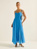 Dahlia Contrast Godet Maxi Dress