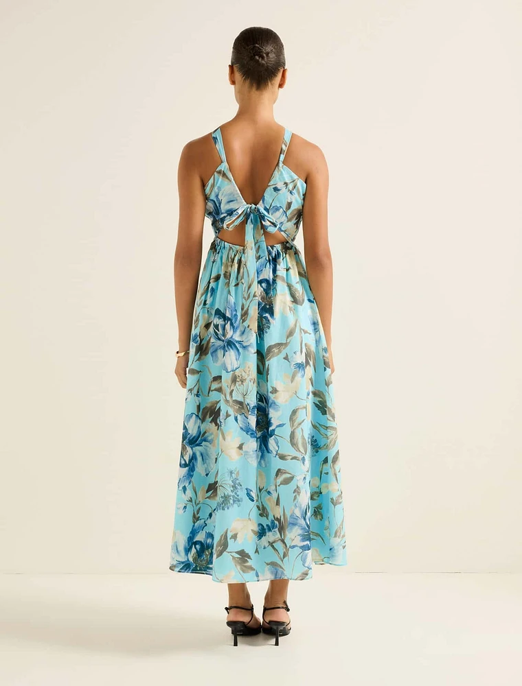 Dakota Printed Halter Midi Dress