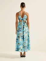 Dakota Printed Halter Midi Dress