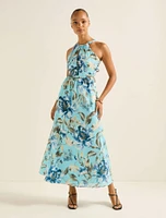Dakota Printed Halter Midi Dress