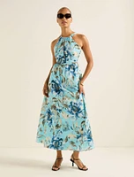 Dakota Printed Halter Midi Dress