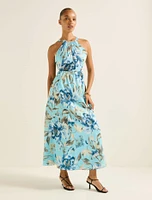Dakota Printed Halter Midi Dress