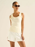 Pia Applique Scoop Neck Tank