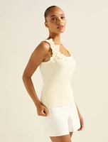 Pia Applique Scoop Neck Tank