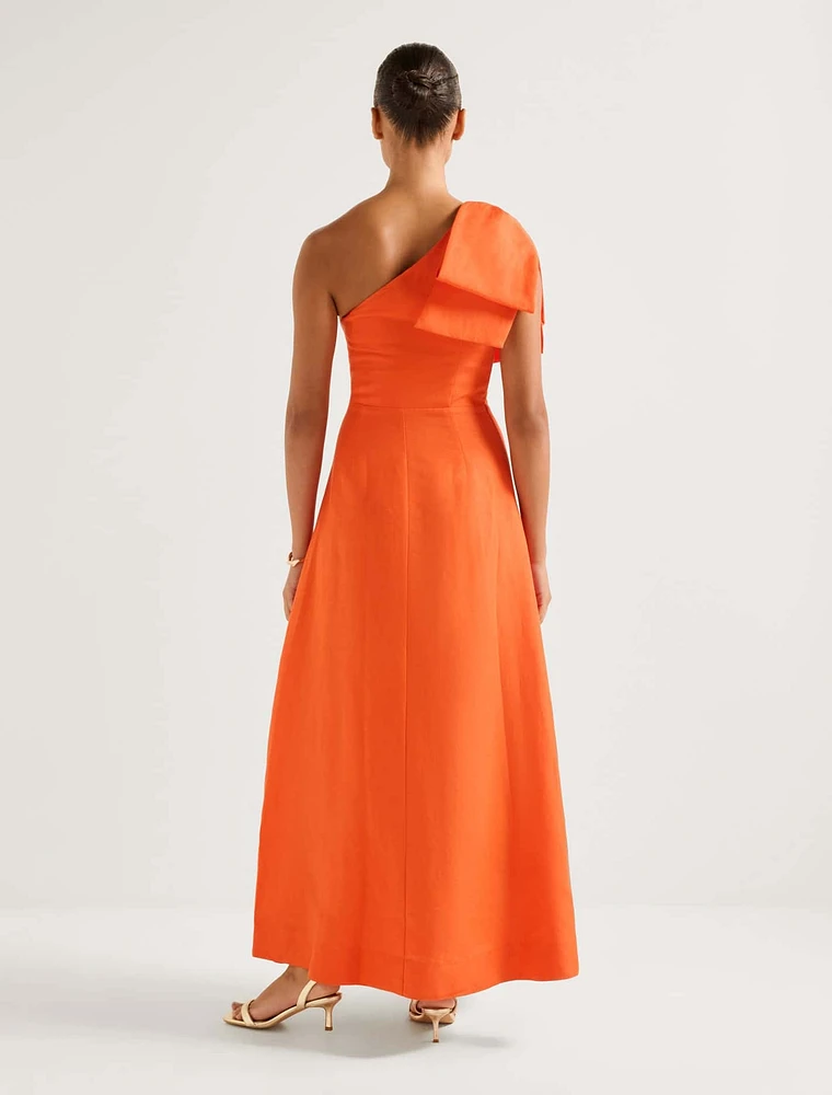 Danni Asym Bow Midi Dress