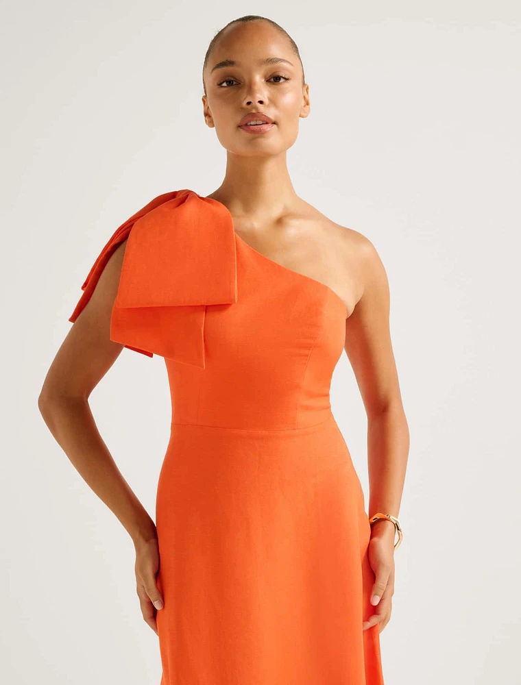 Danni Asym Bow Midi Dress