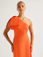 Danni Asym Bow Midi Dress