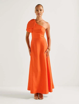 Danni Asym Bow Midi Dress