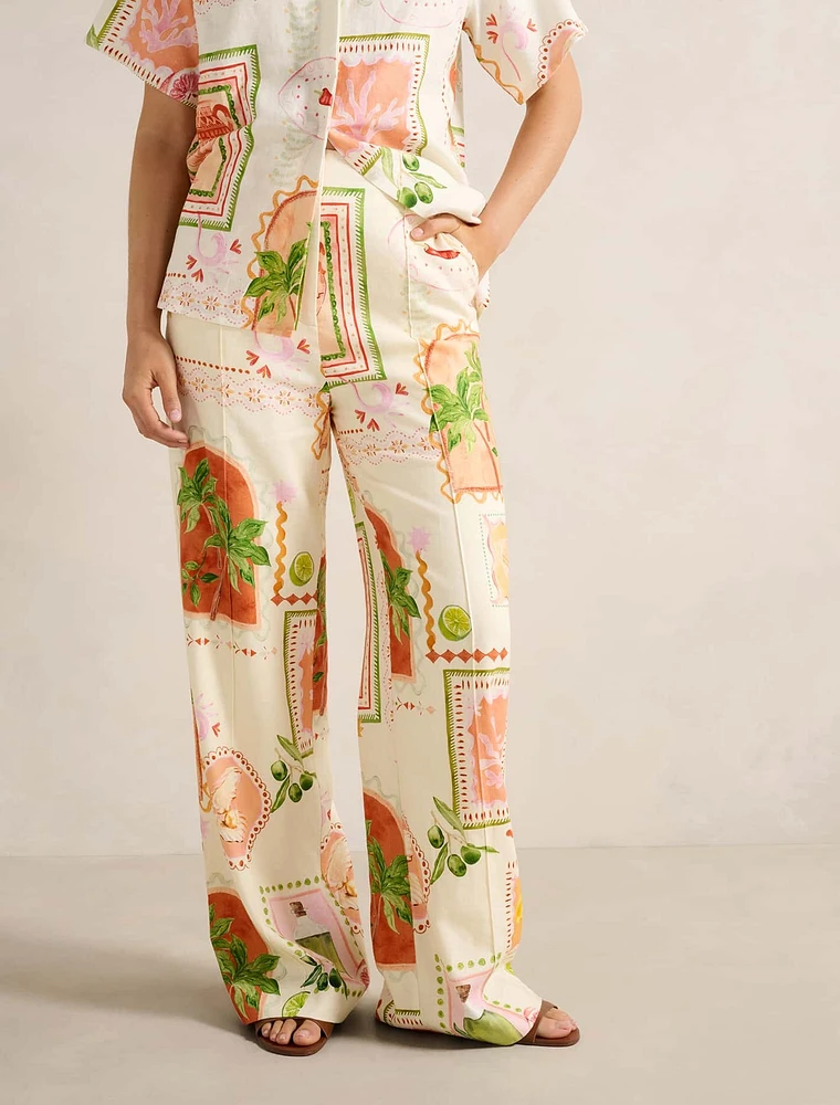 Ola Linen Wide Leg Pant