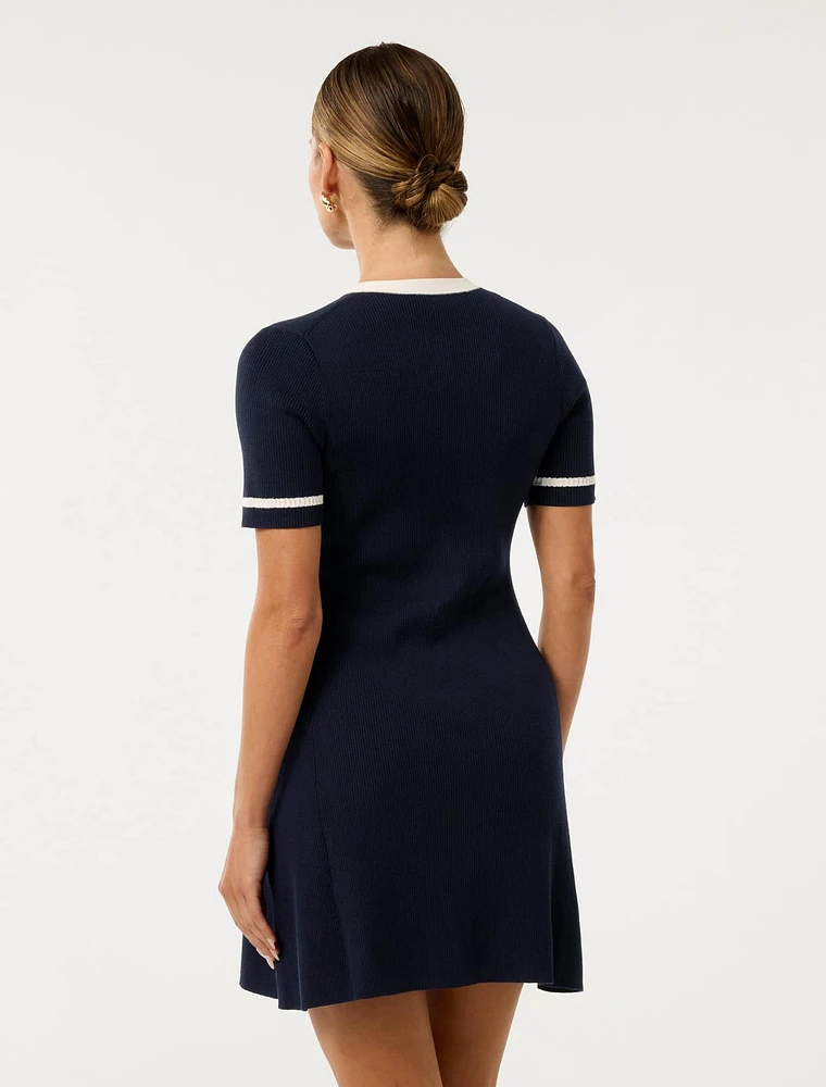 Kerry Petite Contrast Knit Mini Dress