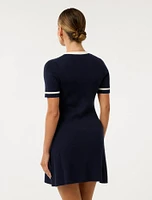 Kerry Petite Contrast Knit Mini Dress