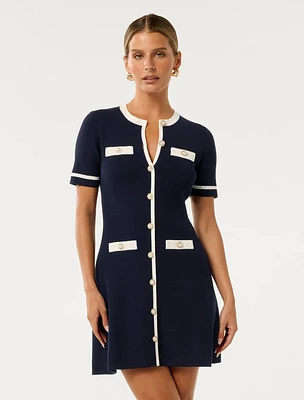 Kerry Petite Contrast Knit Mini Dress