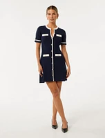 Kerry Petite Contrast Knit Mini Dress