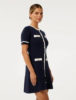 Kerry Petite Contrast Knit Mini Dress