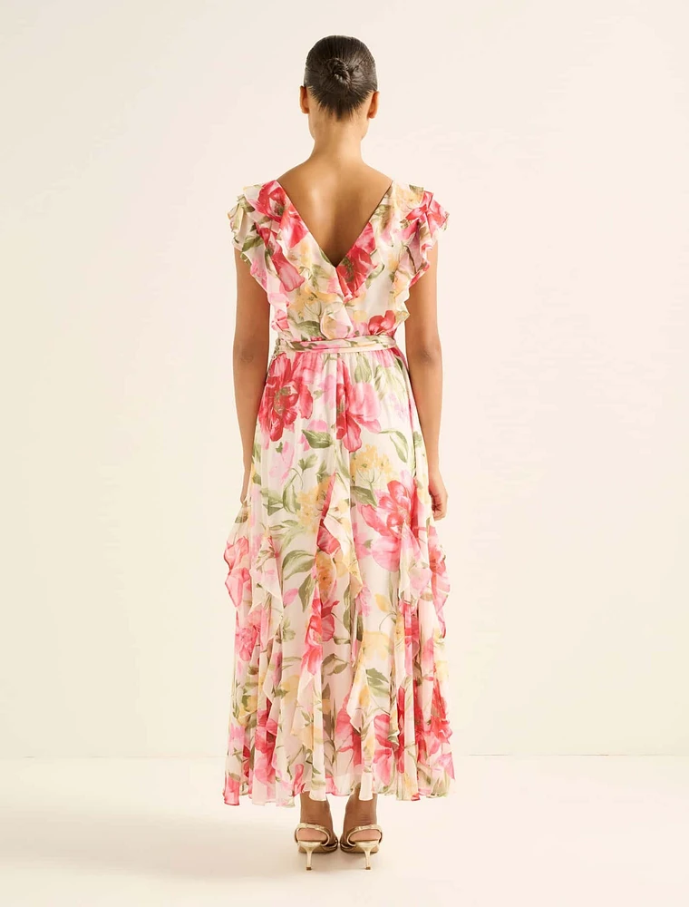 Naya Ruffle Midi Dress