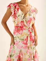 Naya Ruffle Midi Dress