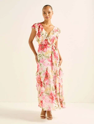 Naya Ruffle Midi Dress