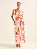 Naya Ruffle Midi Dress