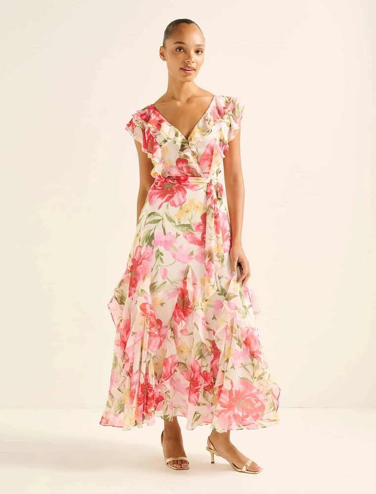 Naya Ruffle Midi Dress