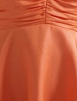 June Petite Ruched V Neck Mini