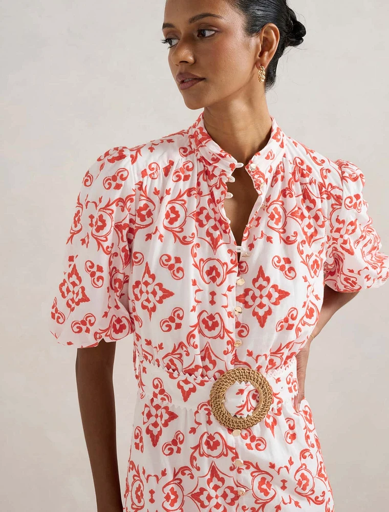 Rhiannon Petite Embroidered Midi Dress