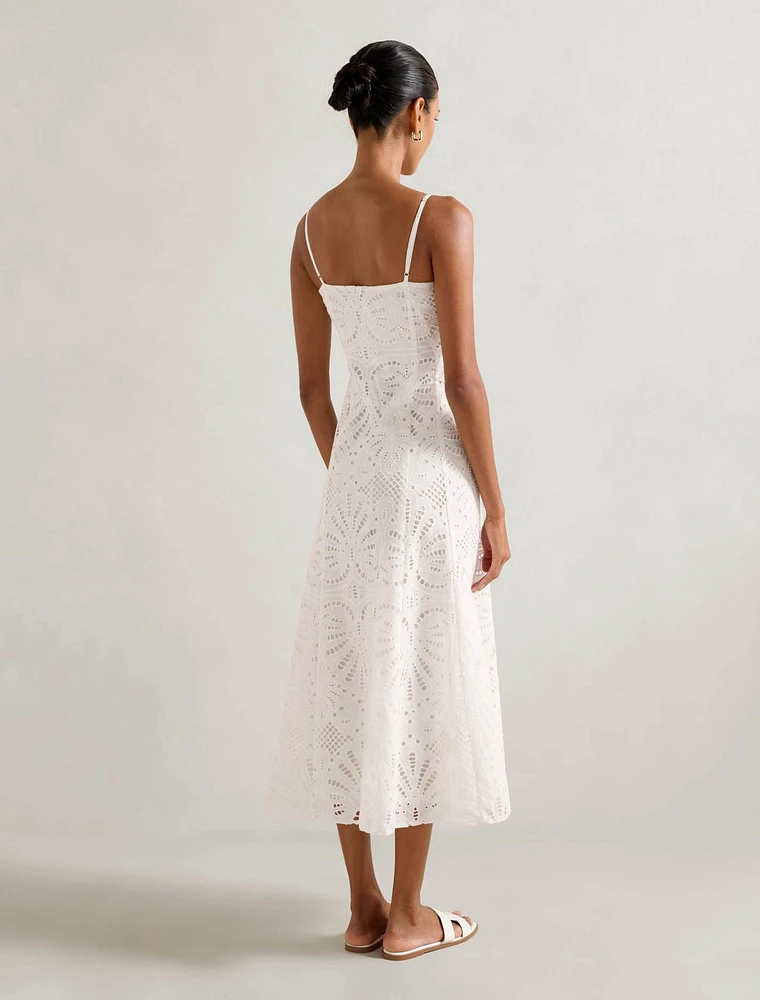 Molly Petite Embroidered Midi Dress