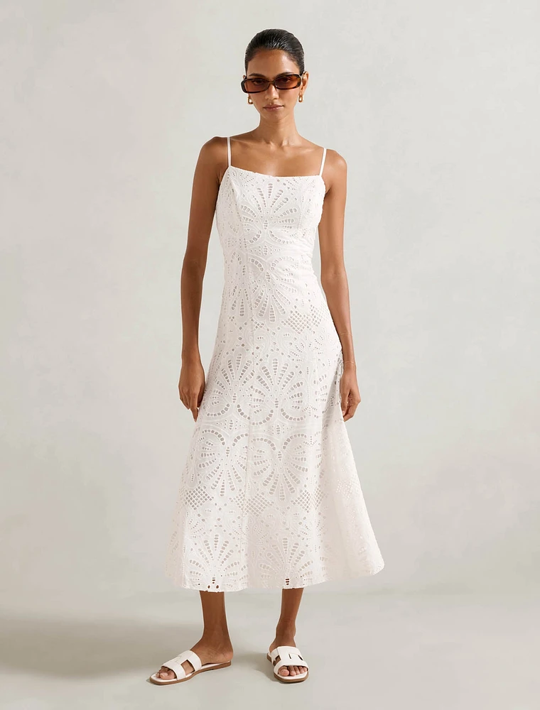 Molly Petite Embroidered Midi Dress