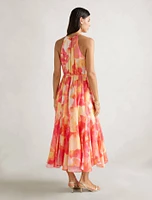 Casey Halter Godet Midi Dress