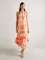 Casey Halter Godet Midi Dress