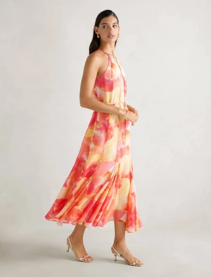 Casey Halter Godet Midi Dress