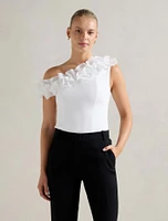 Sadie Tipped Shoulder Ruffle Top