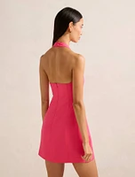 Stevie Halter Neck Linen Mini Dress
