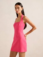 Stevie Halter Neck Linen Mini Dress