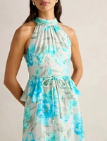 Serena Halter Peplum Maxi Dress