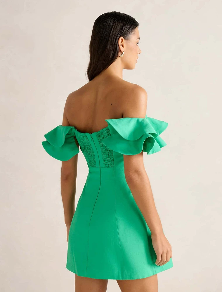 Kenzie Off Shoulder Ruffle Mini