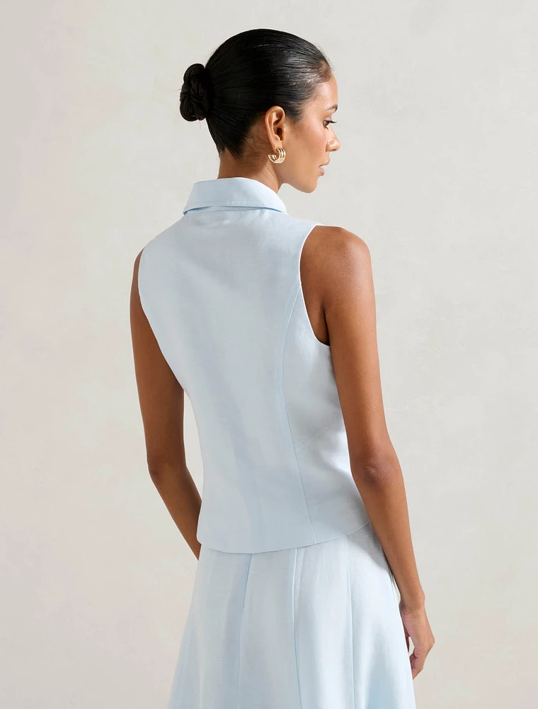 Felicity Petite Zip Front Halter Top