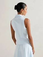 Felicity Petite Zip Front Halter Top