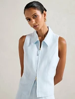 Felicity Petite Zip Front Halter Top
