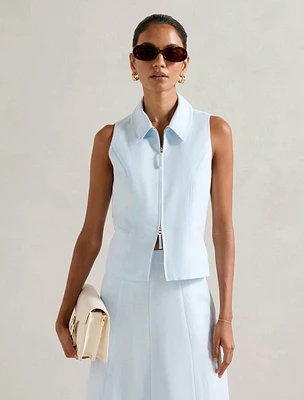 Felicity Petite Zip Front Halter Top