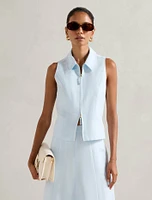 Felicity Petite Zip Front Halter Top