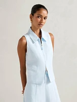 Felicity Petite Zip Front Halter Top