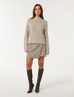 Frankie Stand-Neck Sweater