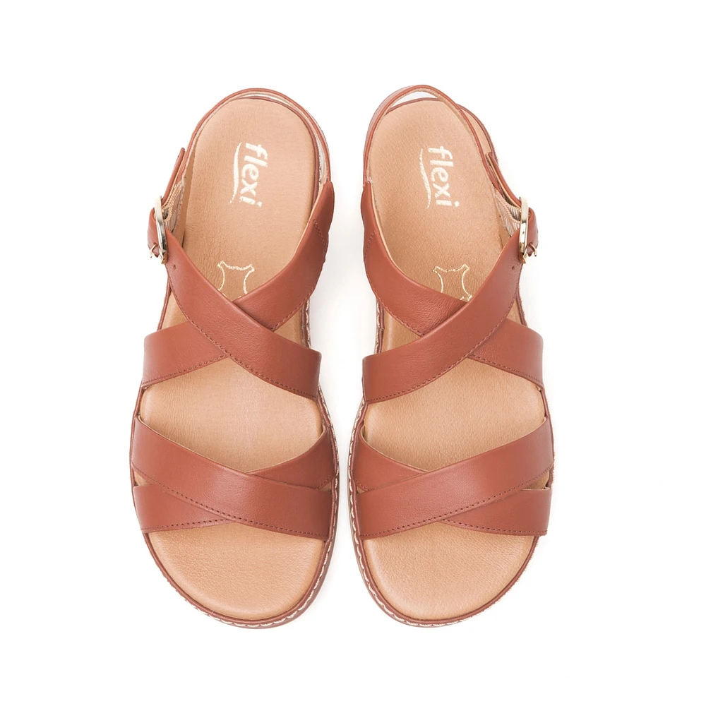 Sandalia Casual Flexi para Mujer con Suela Extra Ligera Estilo 100227 Terracota