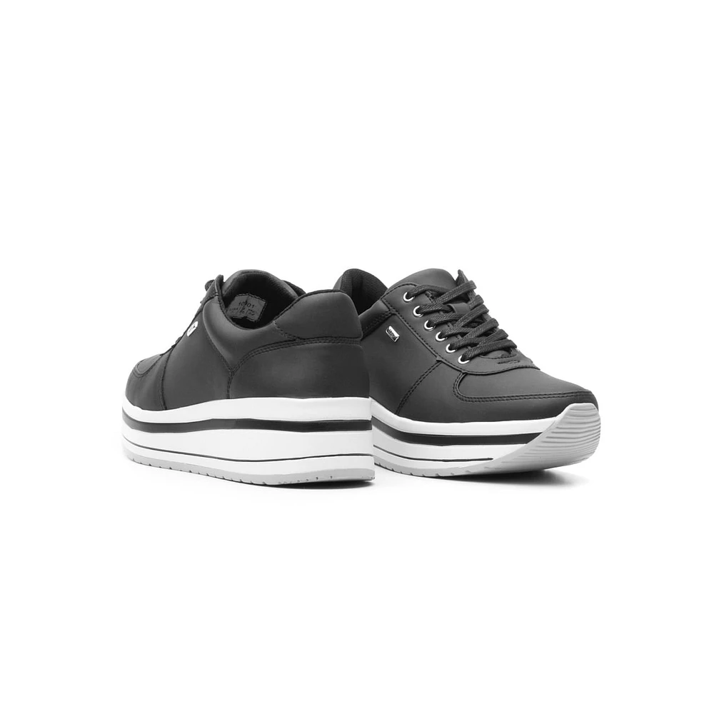 Sneaker Urbano Flexi Con Suela Creeper Para Mujer - Estilo 101001 Negro