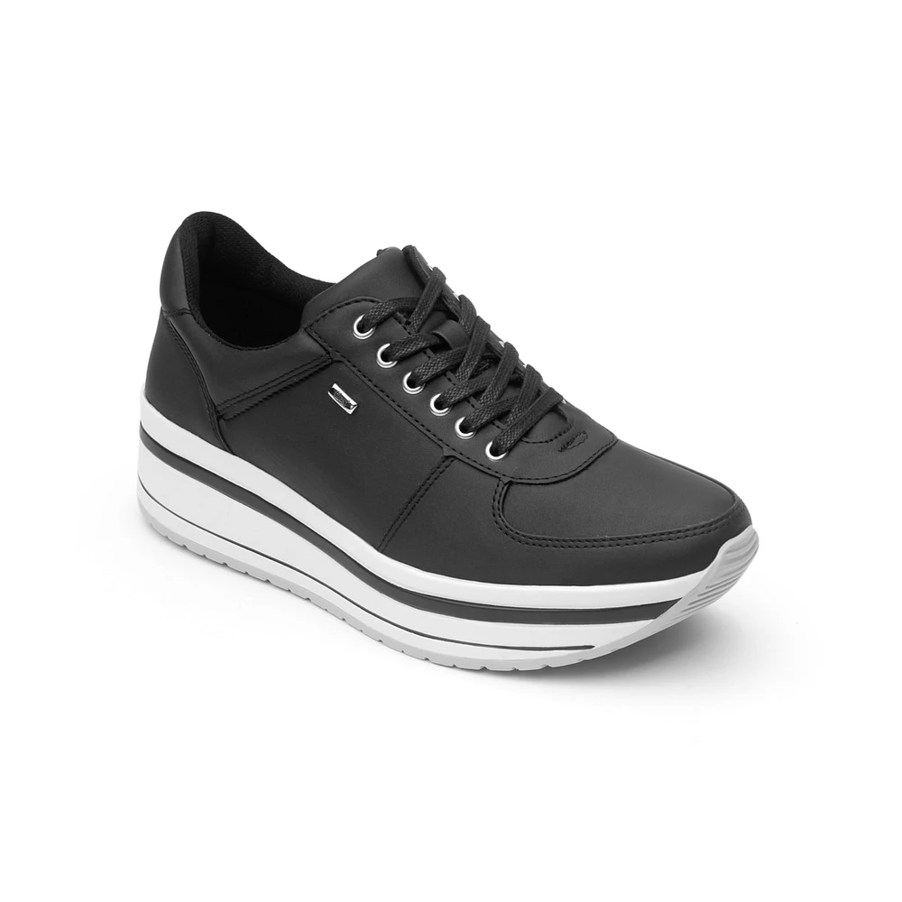 Sneaker Urbano Flexi Con Suela Creeper Para Mujer - Estilo 101001 Negro