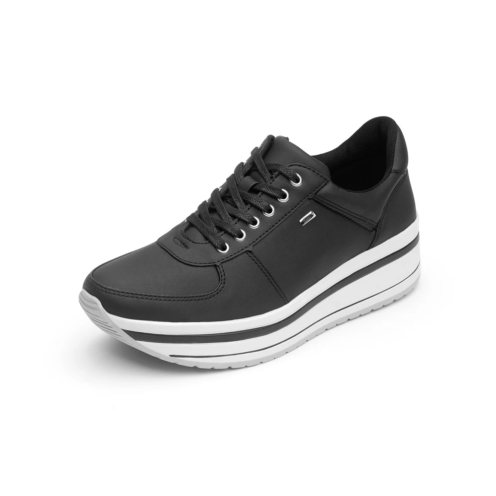 Sneaker Urbano Flexi Con Suela Creeper Para Mujer - Estilo 101001 Negro