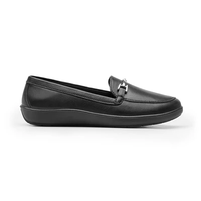 Mocasín con Herraje Flexi para Mujer Walking Soft Estilo 101908 Negro